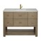 James Martin Vanities Lucian 48" Single Vanity, Pebble Oak w/ 3 CM Victorian Silver Quartz Top D704-V48-PBO-3VSL - alternate 1